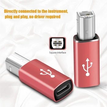 XXUD Женски USB C към MIDI конвертор USB C към USB B адаптер Конвертиране на конектор за MIDI електрически пиано & тип C устройства 2