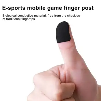 Дишащ палеца пръст ръкави Gaming пръст ръкавици Sweatproof въглеродни влакна сензорен екран пръст стикери за мобилни игри 2