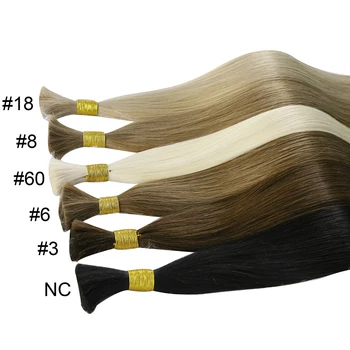 Прав насипни човешка коса без вътък бразилска девствена коса Ombre блондинка цвят насипна коса 50g дебела коса край коса разширение 613 2
