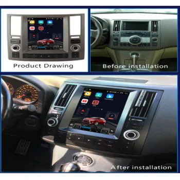 Pentohoi Car Radio за Infiniti FX FX35 FX45 2000-2010 Carplay Auto Android 13 DVD мултимедиен видео плейър стерео GPS 5G WIFI 2
