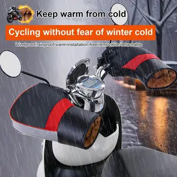 Мотоциклет кормило Ръчни нагреватели Мотоциклет скутер дебел топъл захват дръжка бар маншон дъждоустойчив зимата топло ръкавици аксесоари 2