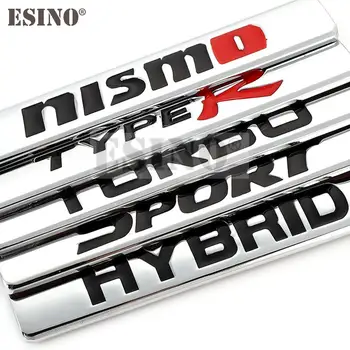 Автомобилен стайлинг Turbo Hybrid Nismo Sport Type R 3D метална сплав лепило емблема задна значка багажника Fender стикер кола тялото Decal 2