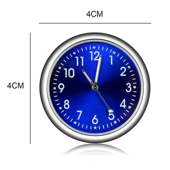 Автомобилен часовник Автомобилен часовник Светещи мини автомобили Вътрешна стик-он цифрова часовникова механика Кварцови часовнициАвтомобилен стайлинг аксесоар 2