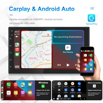 LeeKooLuu 2 Din Android Car Radio Stereo GPS навигация 2+64G Autoradio 2Din мултимедиен плейър WIFI Carplay за VW Nissan Toyota 2