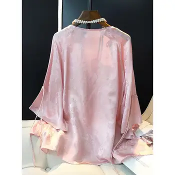 2024 традиционна китайска жакардова блуза tang костюм национален цветен печат етническа блуза жени елегантни подобрени tangsuits отгоре 2