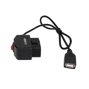24Hours 5V 3A USB кабел за зареждане на автомобил OBD Hardwire комплект с превключвател 0.5Meter тел за Dash Cam Cam Vehicle DVR 2