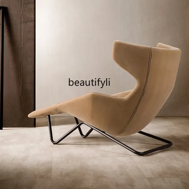 италиански минималистичен стол за отдих Единична тъкан диван Nordic Recliner Villa Leisure Chair Изображение 2