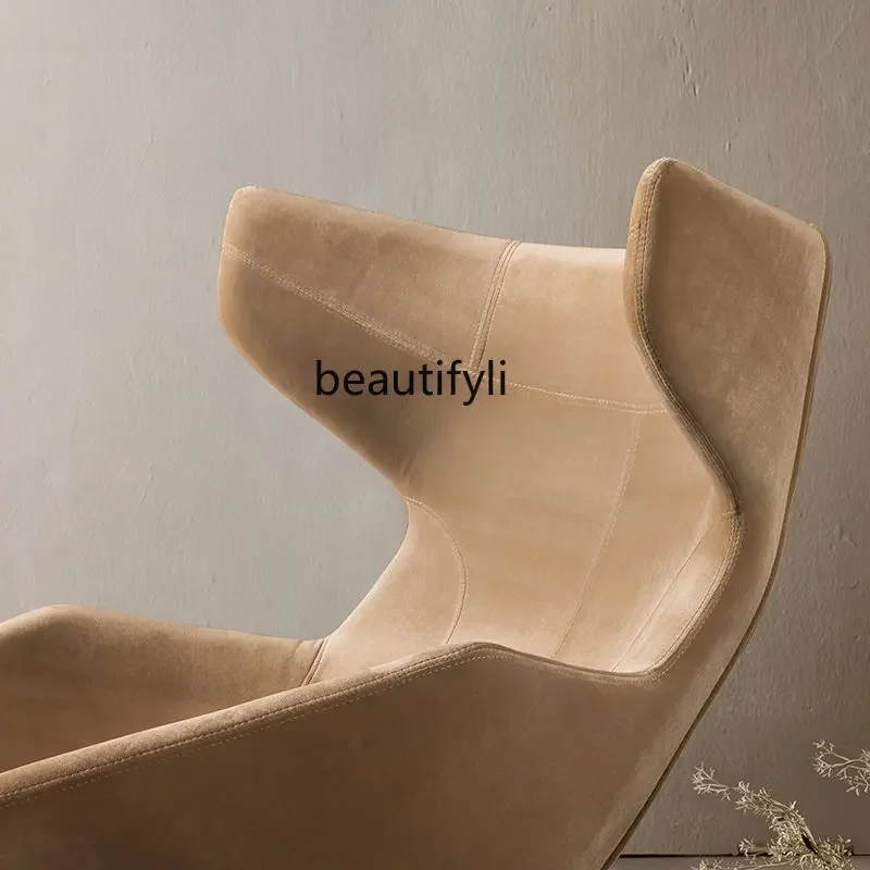 италиански минималистичен стол за отдих Единична тъкан диван Nordic Recliner Villa Leisure Chair Изображение 3