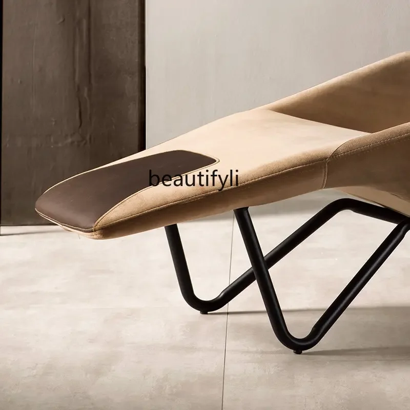 италиански минималистичен стол за отдих Единична тъкан диван Nordic Recliner Villa Leisure Chair Изображение 4
