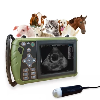 HD цветен дисплей Ръчна ултразвукова машина Скенер за животни за ветеринарна употреба