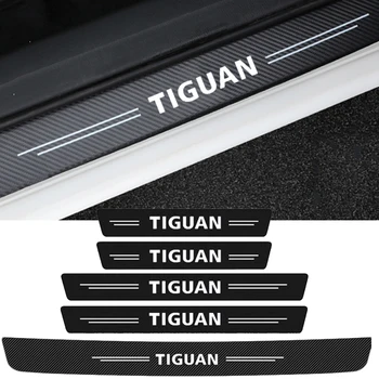 За значка на Volkswagen Tiguan MK4 MK1 Автоматична защитна лента Decals 4pc въглеродни влакна кола врата багажника праг анти надраскване стикер