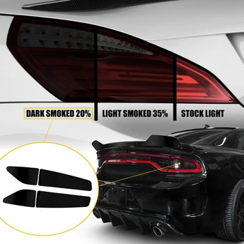 Черен винилов стикер за задна светлина за 2015-2022 Dodge зарядно устройство задно предварително изрязан оттенък наслагване винил Decal тъмно авто екстериорни аксесоари